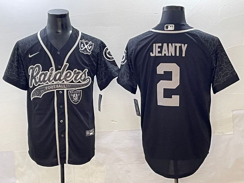 Men 2025 Oakland Raiders #2 Jeanty Black Joint Name Nike Limited NFL Jersey style 10